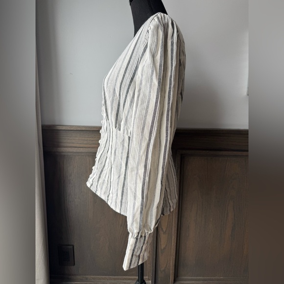 Love Sadie boho Button-Down Striped Blouse nwot large - Picture 4 of 8